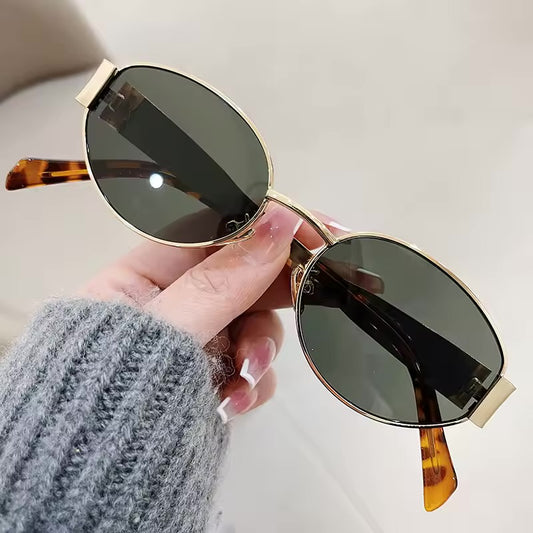 Darla Luxe Oval - Gold/Green